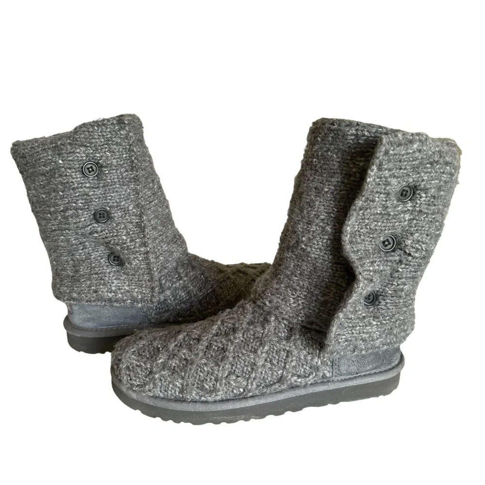 UGG Women’s Cardy Knit Boots Grey Tall Boots